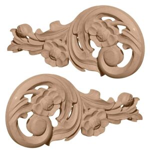 Ekena Millwork 3/4 in. x 9-3/4 in. x 4-3/4 in. Cherry Each Side Medium Springtime Scrolls Pair