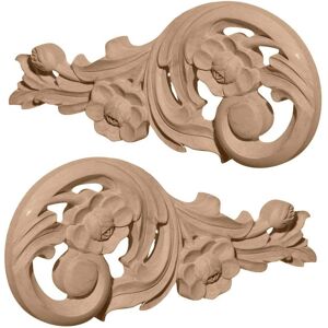 Ekena Millwork 3/4 in. x 9-3/4 in. x 4-3/4 in. Lindenwood Each Side Medium Springtime Scrolls Pair