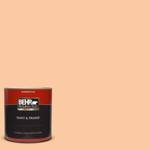 BEHR PREMIUM PLUS 1 qt. #290C-3 Chai Latte Flat Exterior Paint & Primer