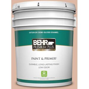 BEHR PREMIUM PLUS 5 gal. #ECC-60-1 Coral Bay Semi-Gloss Enamel Low Odor Interior Paint & Primer