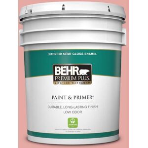 BEHR PREMIUM PLUS 5 gal. #MQ4-03 Coral Fountain Semi-Gloss Enamel Low Odor Interior Paint & Primer