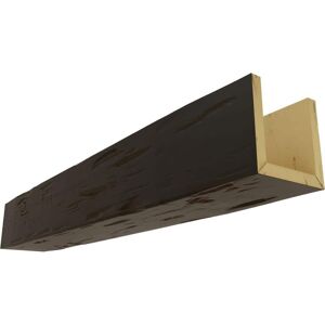 Ekena Millwork 6 in. W x 4 in. H x 14 ft. L 3-Sided (U-Beam) Pecky Cypress Endurathane Faux Wood Ceiling Beam, Natural Ash