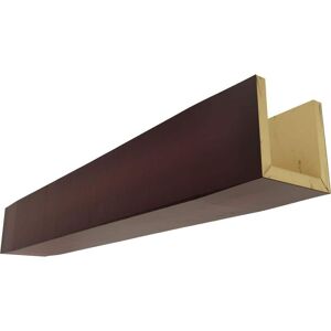 Ekena Millwork 4 in. H x 6 in. W x 14 ft. L 3-Sided (U-Beam) Rough Cedar Endurathane Faux Wood Ceiling Beam, Premium Cherry