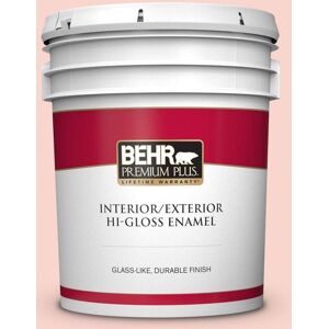 BEHR PREMIUM PLUS 5 gal. #190A-2 Coral Mantle Hi-Gloss Enamel Interior/Exterior Paint