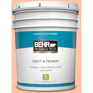 BEHR PREMIUM PLUS 5 gal. #P200-3 Tomorrows Coral Satin Enamel Low Odor Interior Paint & Primer