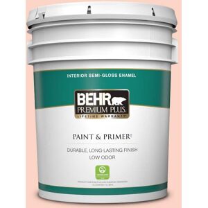 BEHR PREMIUM PLUS 5 gal. #200A-2 Coral Cream Semi-Gloss Enamel Low Odor Interior Paint & Primer