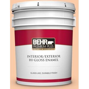 BEHR PREMIUM PLUS 5 gal. #270C-3 Coral Confection Hi-Gloss Enamel Interior/Exterior Paint