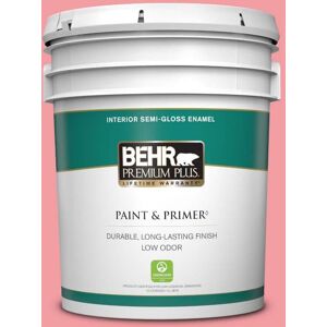 BEHR PREMIUM PLUS 5 gal. #140B-4 Island Coral Semi-Gloss Enamel Low Odor Interior Paint & Primer