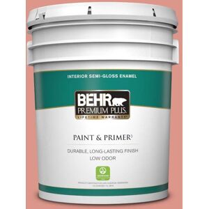 BEHR PREMIUM PLUS 5 gal. #180D-4 Coral Serenade Semi-Gloss Enamel Low Odor Interior Paint & Primer