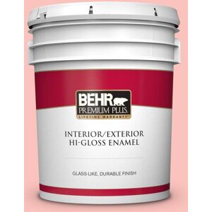 BEHR PREMIUM PLUS 5 gal. #170C-3 Coral Bells Hi-Gloss Enamel Interior/Exterior Paint