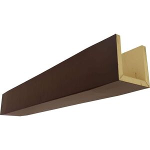 Ekena Millwork 4 in. H x 6 in. W x 14 ft. L 3-Sided (U-Beam) Rough Cedar Endurathane Faux Wood Ceiling Beam, Premium Hickory