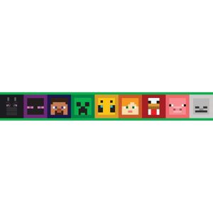 RoomMates Minecraft Iconic Abstract Multi-Colored Faces Peel and Stick Wallpaper Border