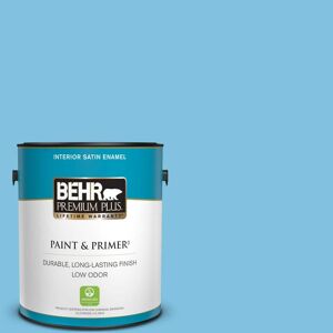 BEHR PREMIUM PLUS 1 gal. #540B-4 Horizon Haze Satin Enamel Low Odor Interior Paint & Primer