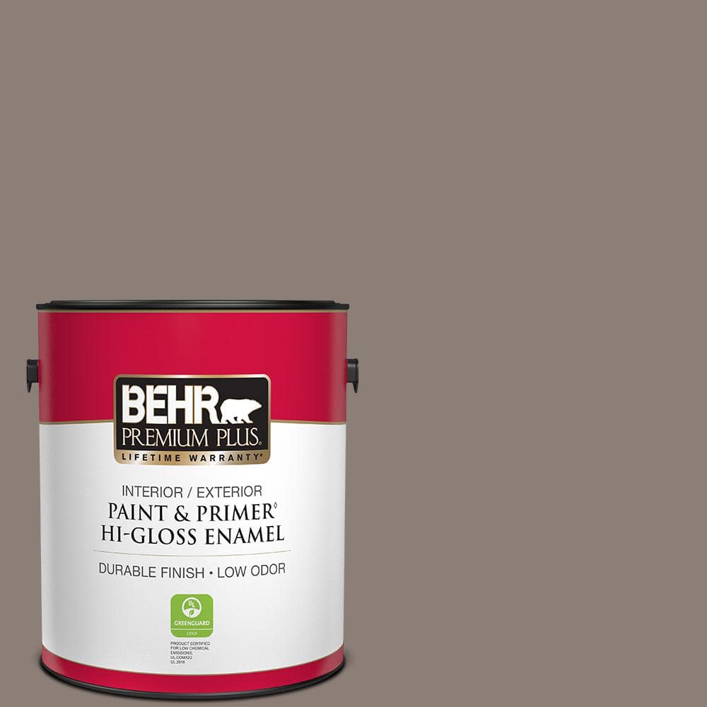 BEHR PREMIUM PLUS 1 gal. Home Decorators Collection #HDC-NT-27B Wild Truffle Hi-Gloss Enamel Interior/Exterior Paint & Primer