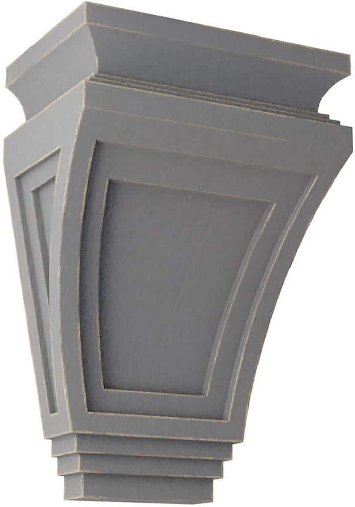 Ekena Millwork 6 in. x 9 in. x 4 in. Pebble Grey Arts and Crafts Wood Vintage Decor Corbel