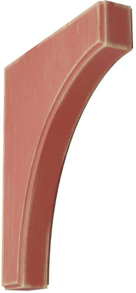 Ekena Millwork 1-3/4 in. x 12 in. x 10 in. Salvage Red Clarksville Wood Vintage Decor Bracket