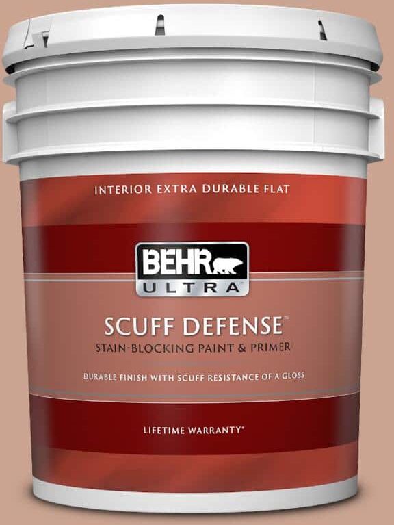 BEHR ULTRA 5 gal. #220F-4 Sombrero Tan Extra Durable Flat Interior Paint & Primer