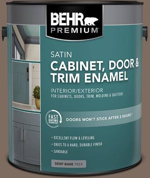 BEHR PREMIUM 1 gal. #PPU5-03 Antique Earth Satin Enamel Interior/Exterior Cabinet, Door and Trim Paint