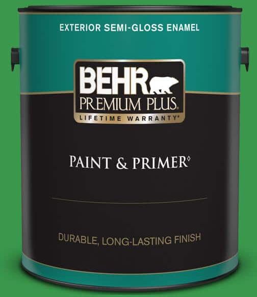 BEHR PREMIUM PLUS 1 gal. #450B-6 Formal Garden Semi-Gloss Enamel Exterior Paint & Primer