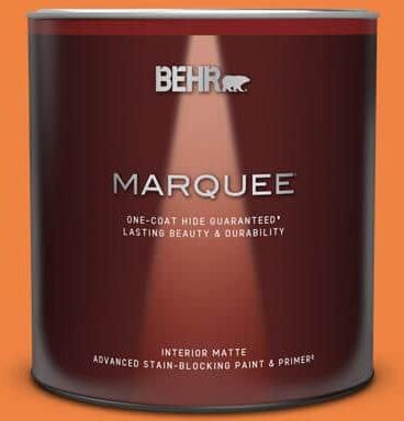 BEHR MARQUEE 1 qt. #P220-7 Construction Zone Matte Interior Paint & Primer