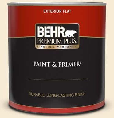 BEHR PREMIUM PLUS 1 qt. Home Decorators Collection #HDC-CT-02 Garden Rose White Flat Exterior Paint & Primer