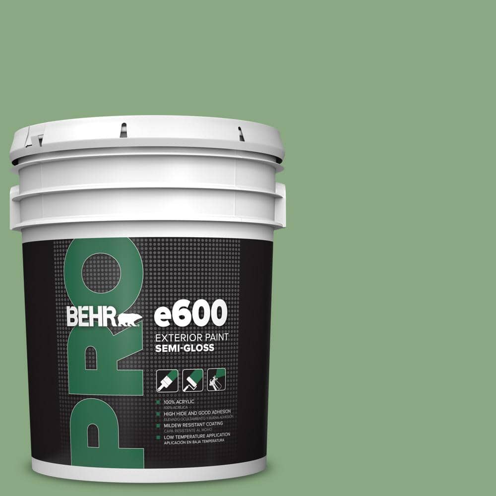 BEHR PRO 5 gal. #M400-5 Baby Spinach Semi-Gloss Exterior Paint