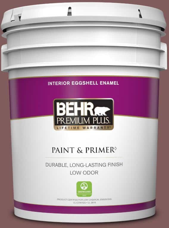 BEHR PREMIUM PLUS 5 gal. #140F-6 Book Binder Eggshell Enamel Low Odor Interior Paint & Primer