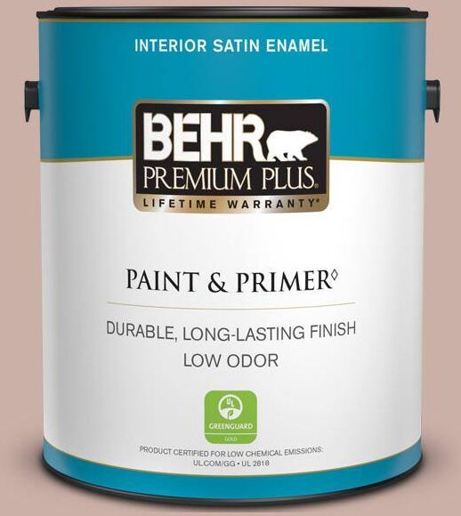 BEHR PREMIUM PLUS 1 gal. Home Decorators Collection #HDC-CT-07A Vintage Tea Rose Satin Enamel Low Odor Interior Paint & Primer