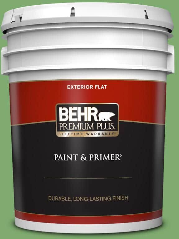 BEHR PREMIUM PLUS 5 gal. #M390-5 Sage Garden Flat Exterior Paint & Primer