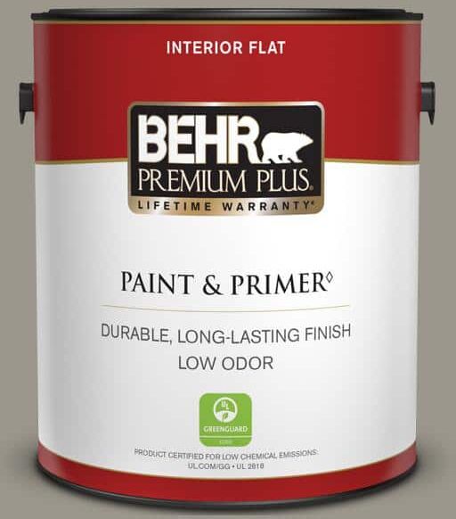 BEHR PREMIUM PLUS 1 gal. #MQ2-60 Iron Gate Flat Low Odor Interior Paint & Primer