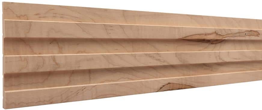 Ornamental Mouldings 5 in. x 0.438 in. x 96 in. Ambrosia Maple Wood Rectangle Bead Panel Moulding