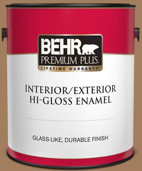 BEHR PREMIUM PLUS 1 gal. #N250-5 Ancient Pottery Hi-Gloss Enamel Interior/Exterior Paint