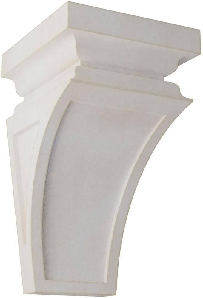 Ekena Millwork 3-1/2 in. x 6 in. x 3-3/4 in. Chalk Dust White Mini Nevio Wood Vintage Decor Corbel