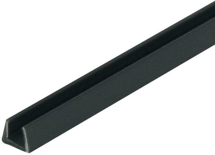 Outwater 7/32 in. D x 3/16 in. W x 36 in. L Black Styrene Plastic U-Channel Moulding Fits 3/16 in. Board, (4-Pack)