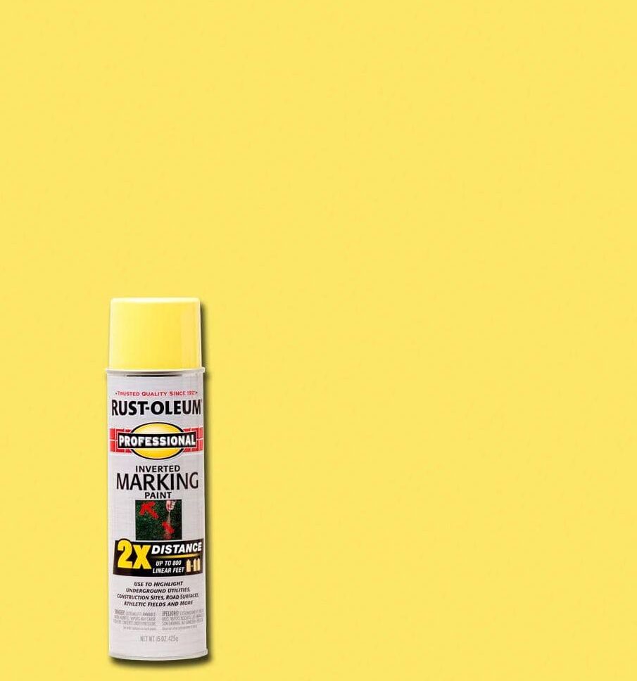 Rust-Oleum Professional 15 oz. High Visibility Yellow 2X Distance Inverted Marking Spray Paint (6-Pack)