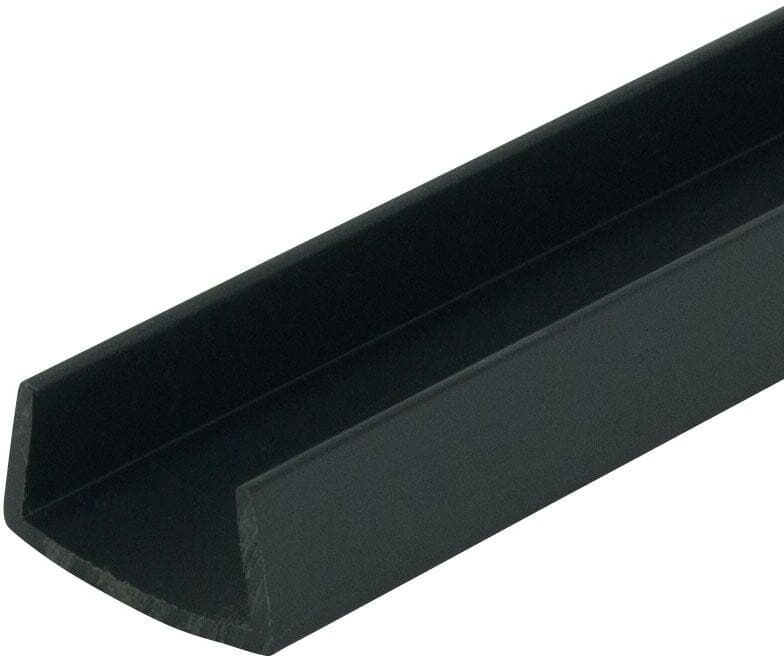 Outwater 3/8 in. D x 3/4 in. W x 36 in. L Black Styrene Plastic U-Channel Moulding Fits 3/4 in. Board, (4-Pack)