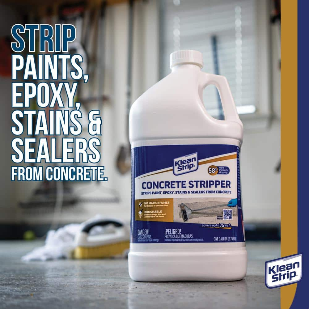 Klean-Strip 1 Gal. Liquid Concrete Stripper, Strips Paint, Epoxy, Stains and Sealers on Concrete Unscented (1-Pack)