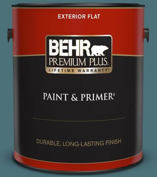 BEHR PREMIUM PLUS 1 gal. #S450-6 Tornado Season Flat Exterior Paint & Primer