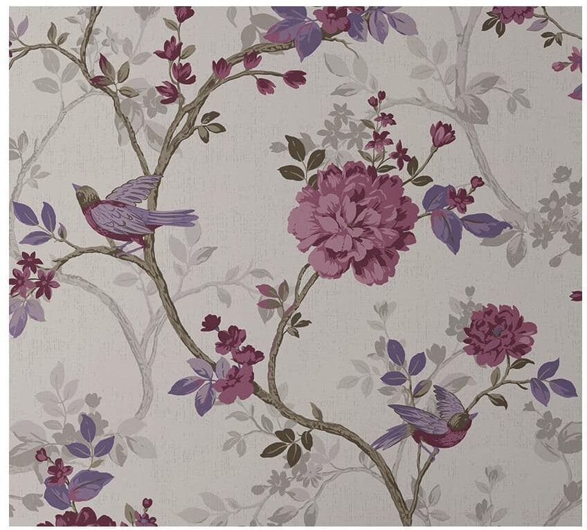 The Company Store Traditional Bird Purple Non-Pasted Wallpaper Roll (covers approx. 52 sq. ft.)