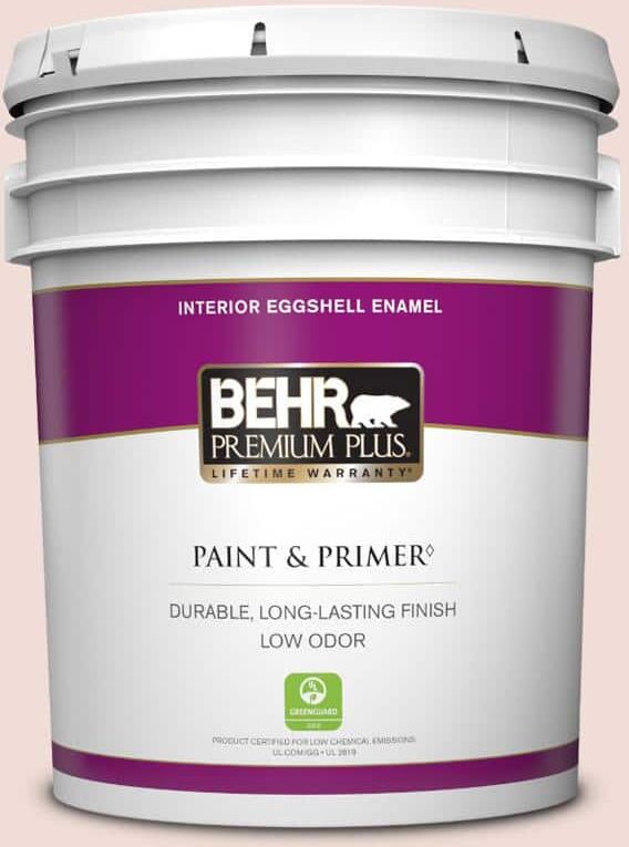 BEHR PREMIUM PLUS 5 gal. #BIC-05 Shabby Chic Pink Eggshell Enamel Low Odor Interior Paint & Primer