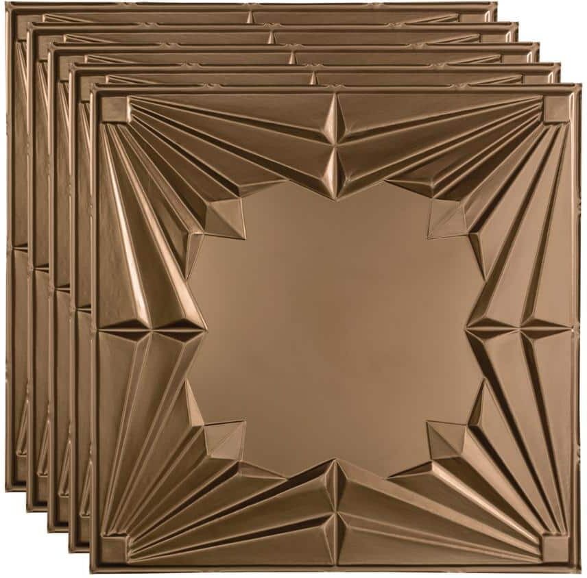 Fasade Art Deco 2 ft. x 2 ft. Argent Bronze Lay-In Vinyl Ceiling Tile (20 sq. ft.)