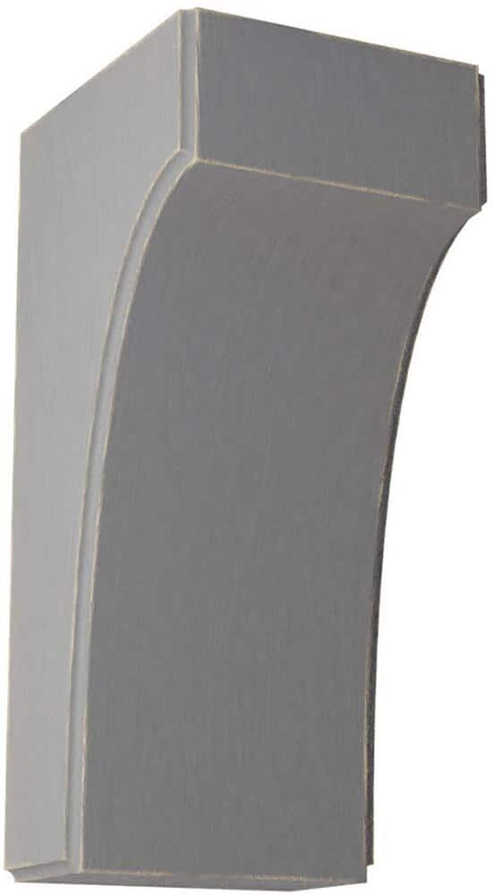 Ekena Millwork 3-1/2 in. x 8 in. x 4 in. Pebble Grey Clarksville Wood Vintage Decor Bracket