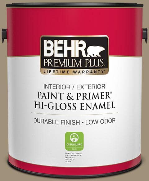 BEHR PREMIUM PLUS 1 gal. #750D-5 Desert Shadows Hi-Gloss Enamel Interior/Exterior Paint and Primer