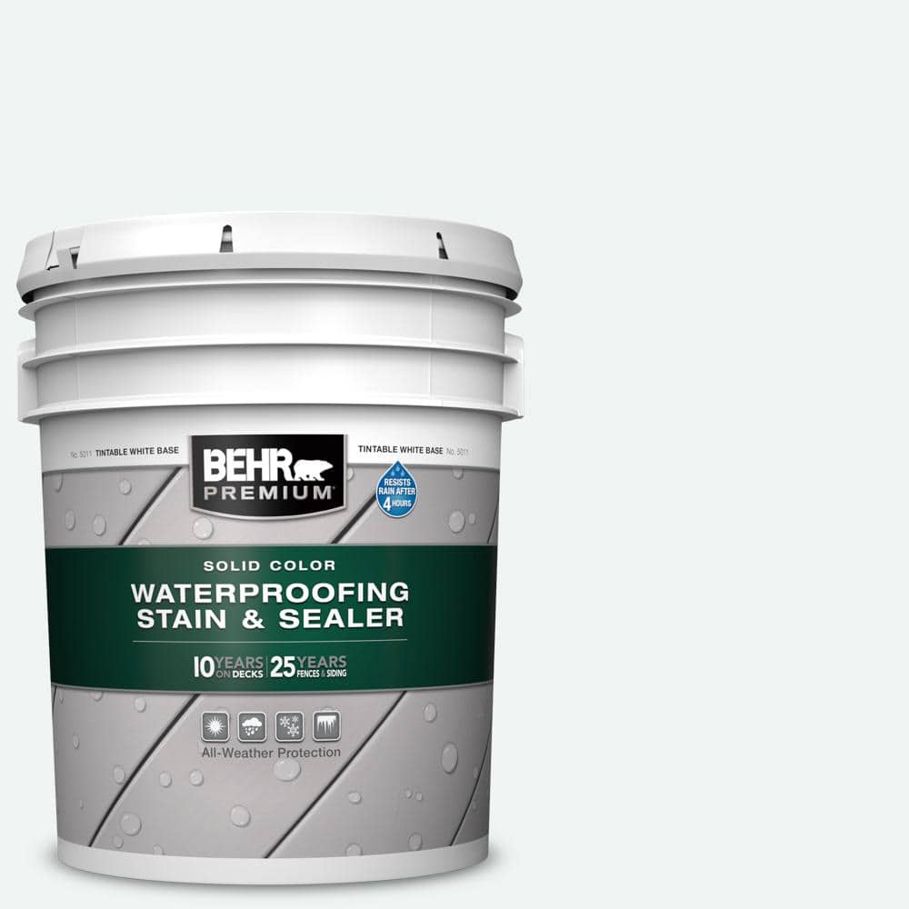 BEHR PREMIUM 5 gal. #BL-W09 Bakery Box Solid Color Waterproofing Exterior Wood Stain and Sealer