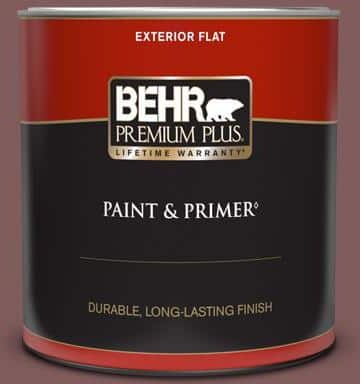 BEHR PREMIUM PLUS 1 qt. #140F-6 Book Binder Flat Exterior Paint & Primer