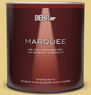 BEHR MARQUEE 1 qt. #T12-6 Lol Yellow Matte Interior Paint & Primer