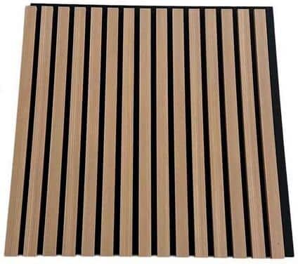 Ejoy 24 in. x 24 in. x 0.8 in. American Oak Acoustic Vinyl Wall Cladding (Set of 4-Piece)