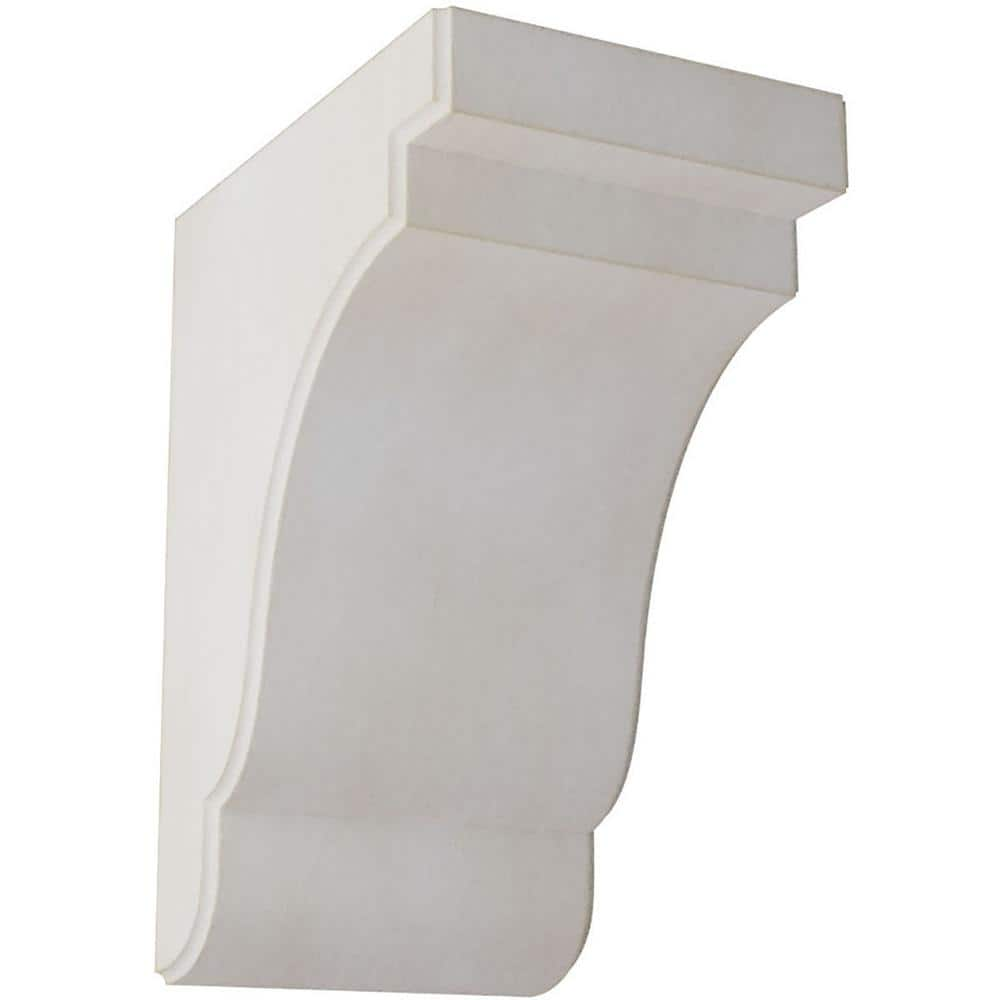 Ekena Millwork 5-1/4 in. x 9-1/2 in. x 7-1/4 in. Chalk Dust White Bedford Wood Vintage Decor Bracket