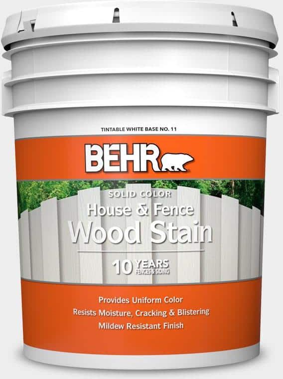 BEHR 5 gal. #760E-1 Igloo Solid Color House and Fence Exterior Wood Stain