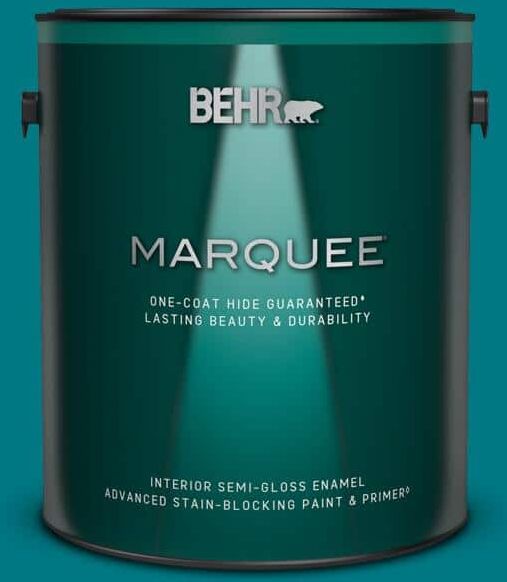 BEHR MARQUEE 1 gal. #P470-7 The Real Teal Semi-Gloss Enamel Interior Paint & Primer